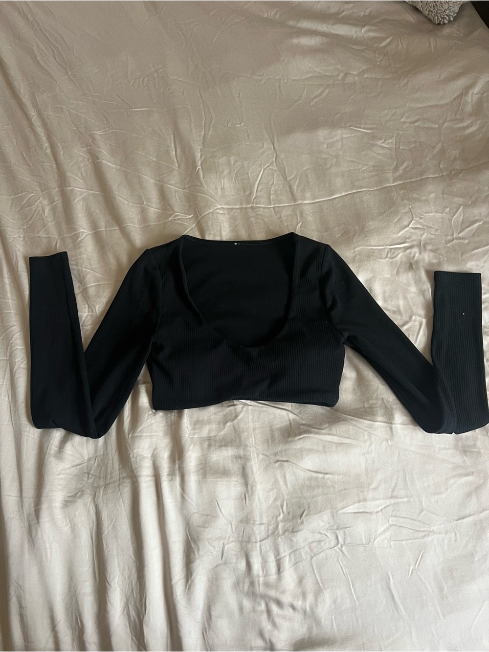 ALO Yoga Black Ribbed Defined Long-Sleeve Bra